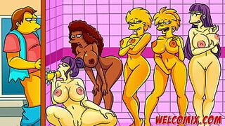 Женская раздевалка! Подглядываю за горячими девушками, принимающими душ! Симптуны, Симпсоны - порно видео