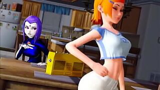 Гвен и Рэйвен - порно видео