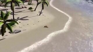 Грудастые девушки из аниме танцуют обнаженными на пляже - порно видео