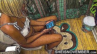 Чернокожая мультяшная шлюшка долго писает в туалете, ноябрь, чернокожий хентай писает во время переписки с отчимом с обнаженной киской, сексуальные чернокожие бедра с открытым мочеиспусканием в ноябре - порно видео