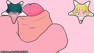 Деку мастурбирует, затем трахает Химико Тога - порно видео