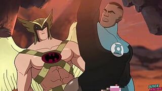 Вкусная большая круглая задница Зеленого Фонаря - Хентай Бара Яой - порно видео