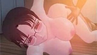 Грудастая хентай девушка в очках - порно видео